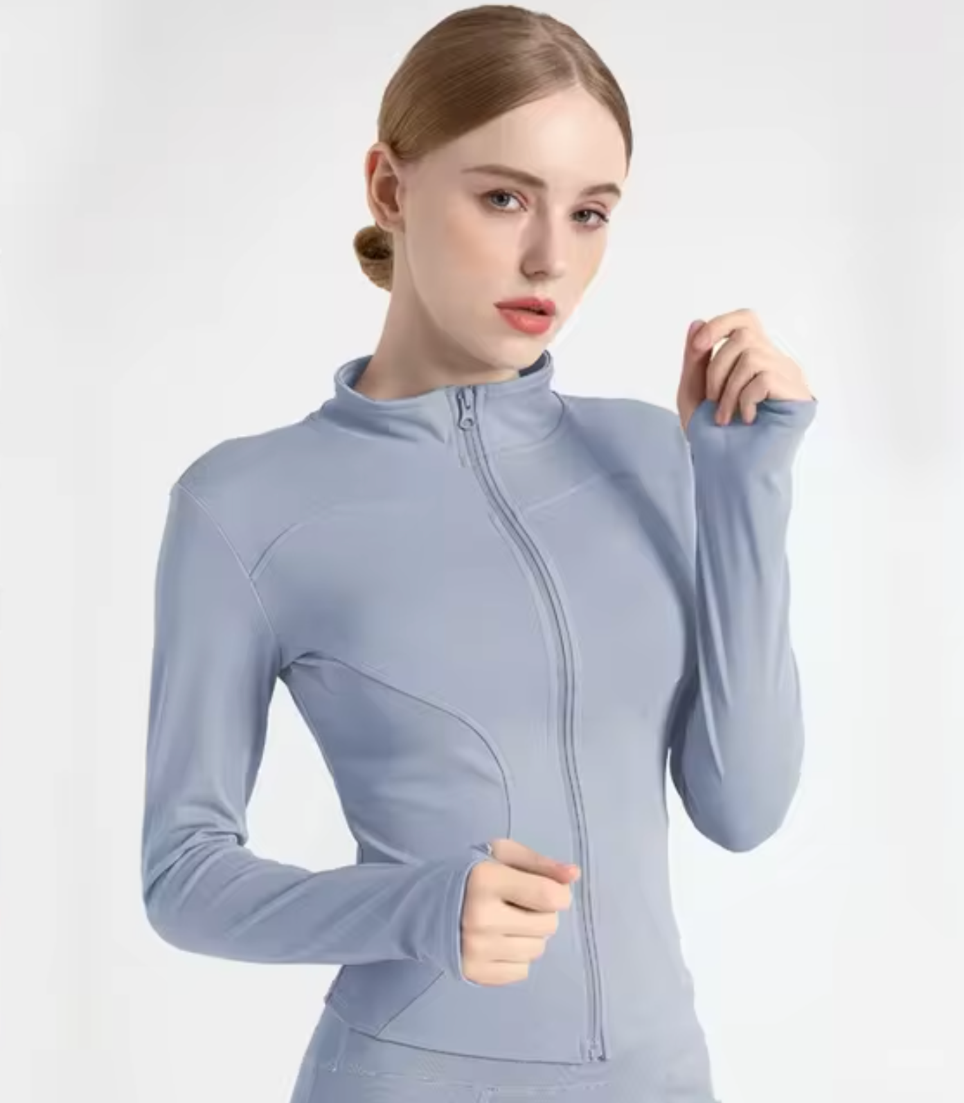 - Slim-fit yoga top with long sleeves