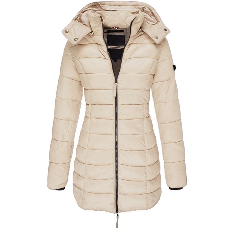 Stylish down jacket with hood and zipper: your choice for winter