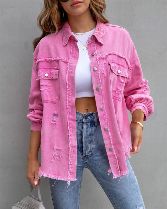 Colorful denim jacket for women