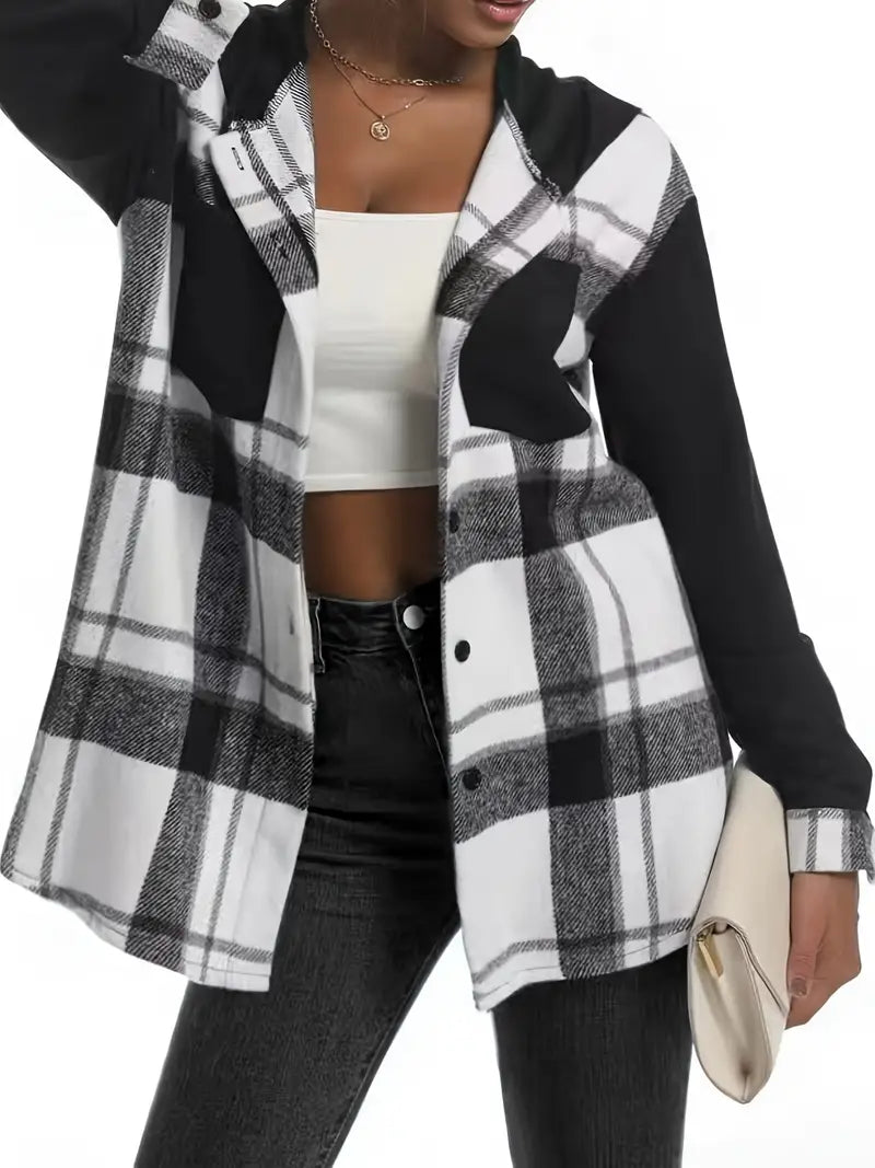 Checked hoodie for women