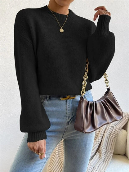 Women's elegant stand-up collar sweater