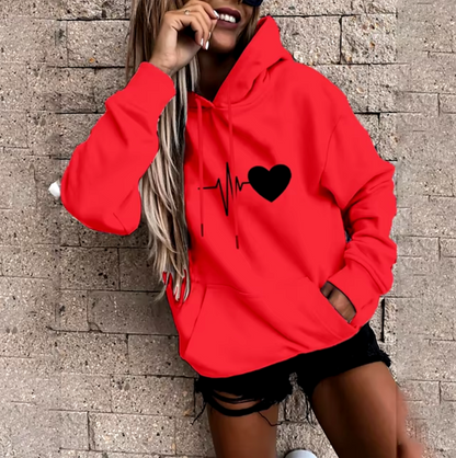 Jess | Sweatshirt with hood and print