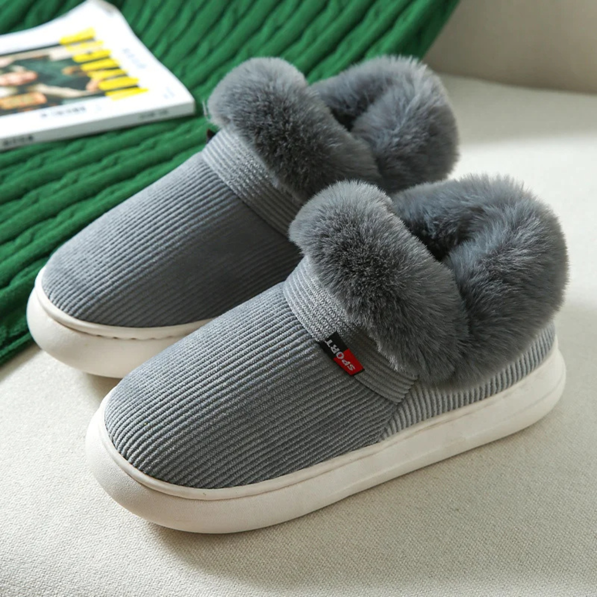 Women's cotton-lined slippers - S��gol��ne