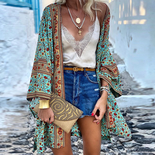 Zanzi Boho Cardigan | A cheerful, stylish & mid-length Kimono!