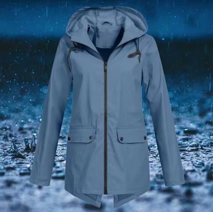 - Windproof raincoat with hood