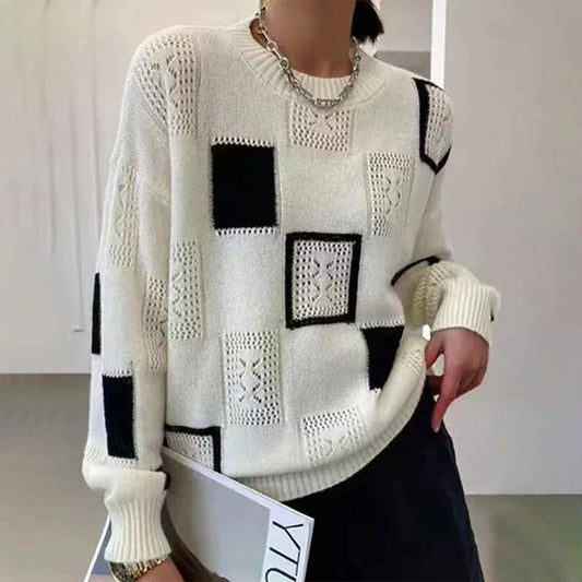 Wenda Sweater | Elegant Blocks Sweater