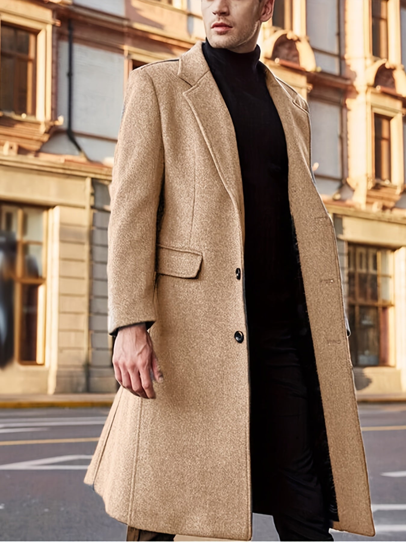 Warm, elegant trench winter jacket for formal occasions for men | Ideal for fall/winter