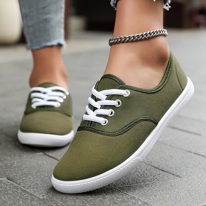 Lotte | Comfortable low canvas lace-up shoes