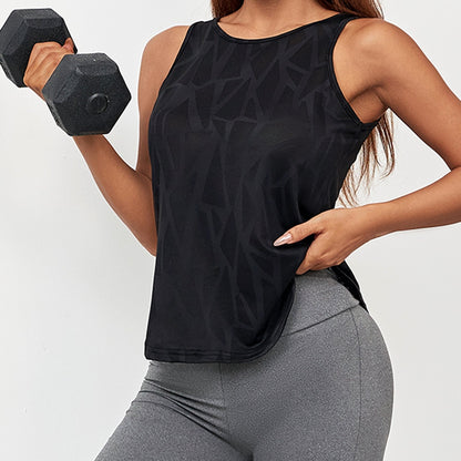 Lara | Yoga tank top with geometric cutout and loose fit