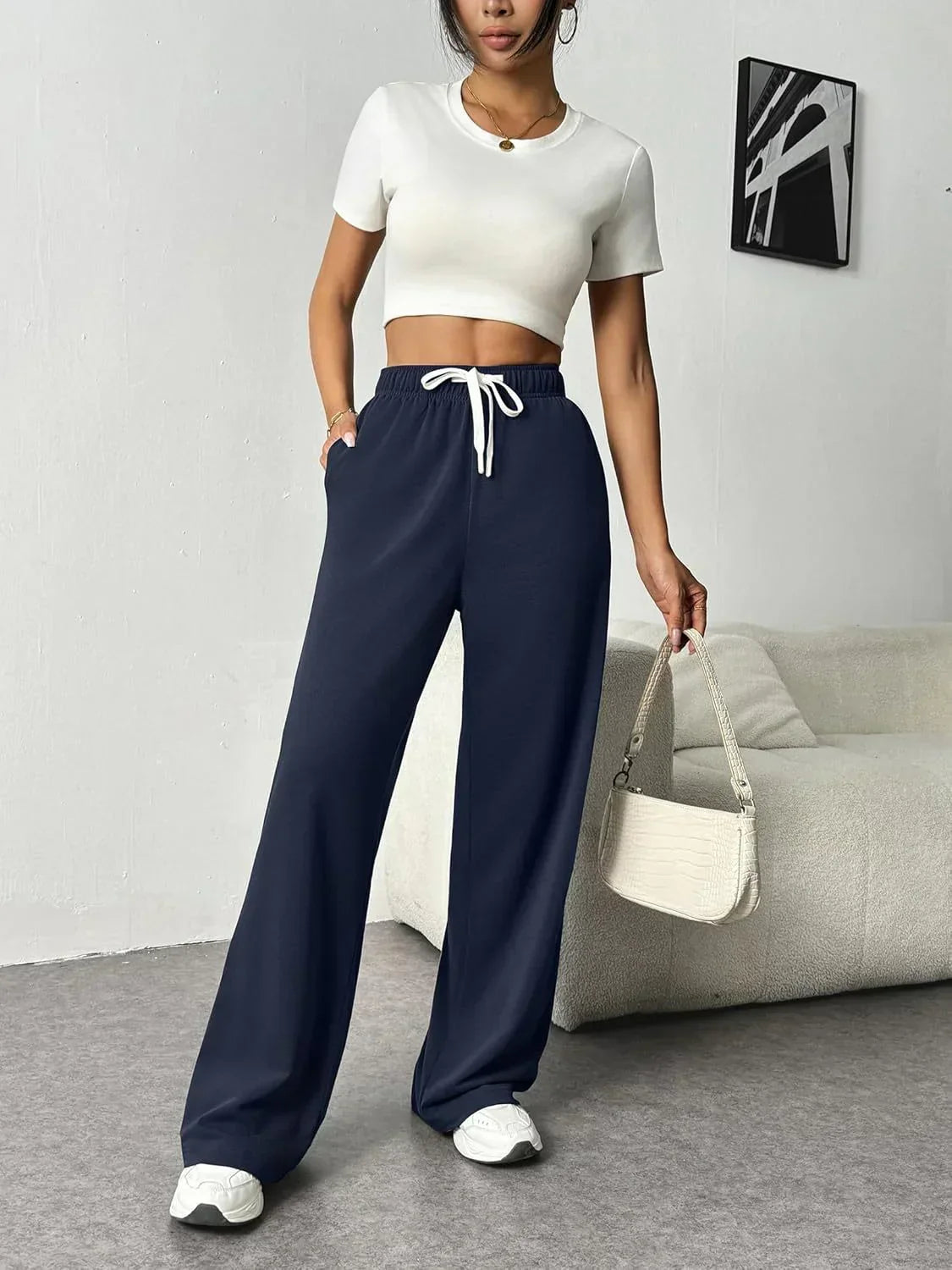 Amélie - Women's Elegant Wide Leg Pants for Fall and Winter