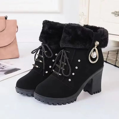 Elegant women's winter boots with heel