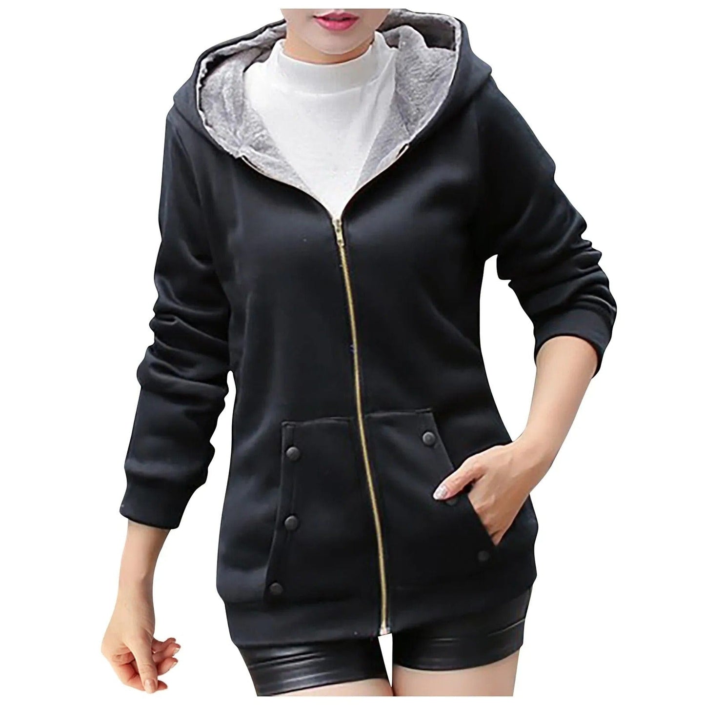 Versatile hooded jacket for women