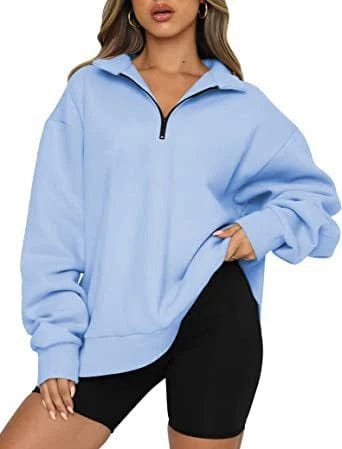 Casual women's pullover with zipper