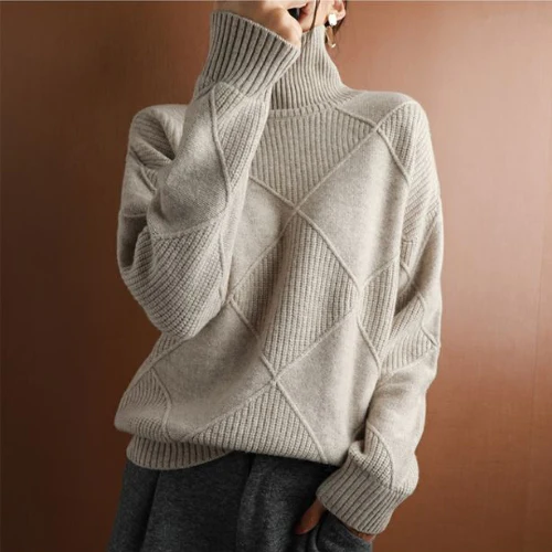 Callie - casual knit sweater with turtleneck