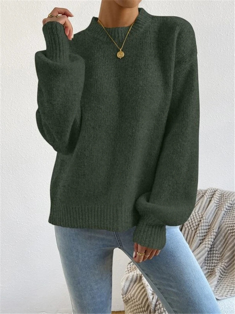 Women's elegant stand-up collar sweater