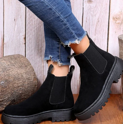 Graceza - Suede Ankle Boots with Rugged Sole for Women