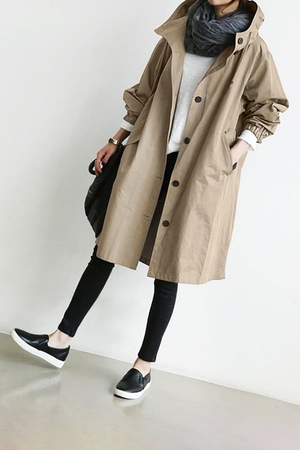 Women's oversized waterproof hooded jacket