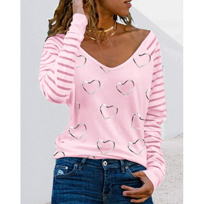 Winnie Sweater | Casual heart print Sweater