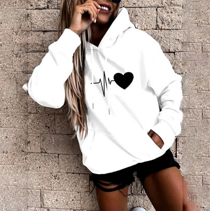 Jess | Sweatshirt with hood and print