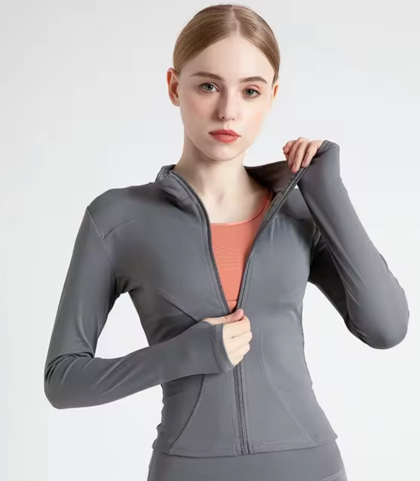 - Slim-fit yoga top with long sleeves