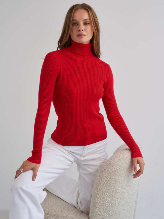 Women's turtleneck sweater - Autumn essentials and elegance