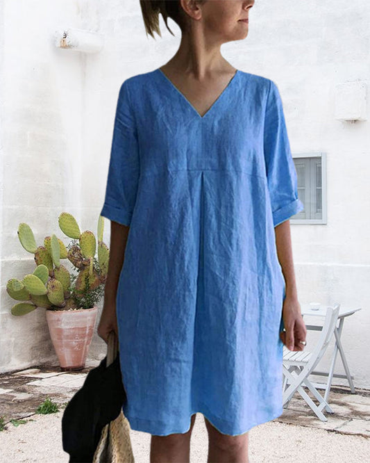 Femke | Airy tunic dress with V-neckline