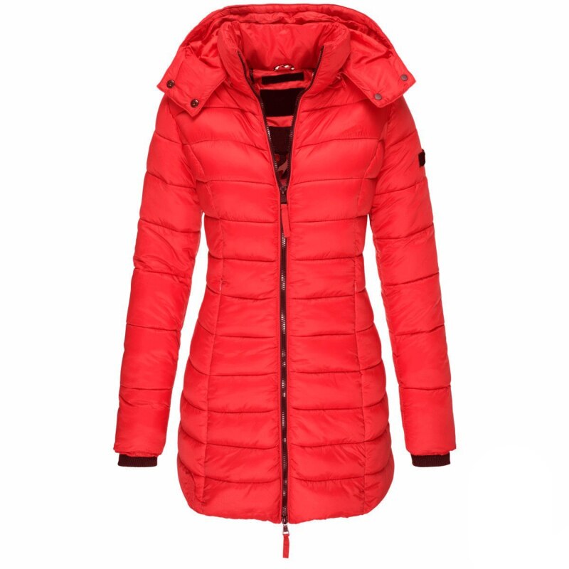 Stylish down jacket with hood and zipper: your choice for winter