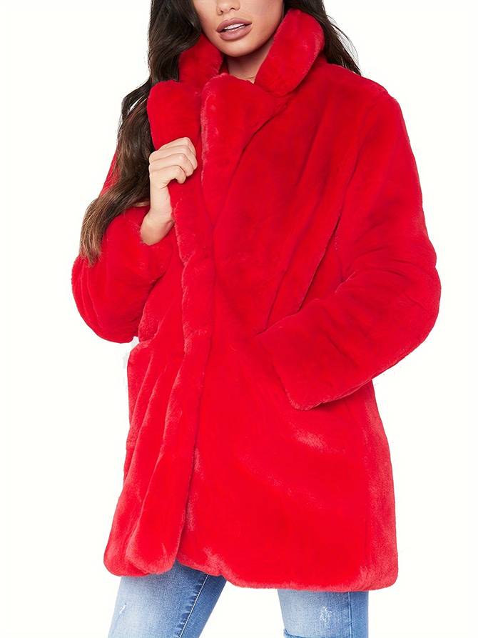 Women's fluffy warm coat