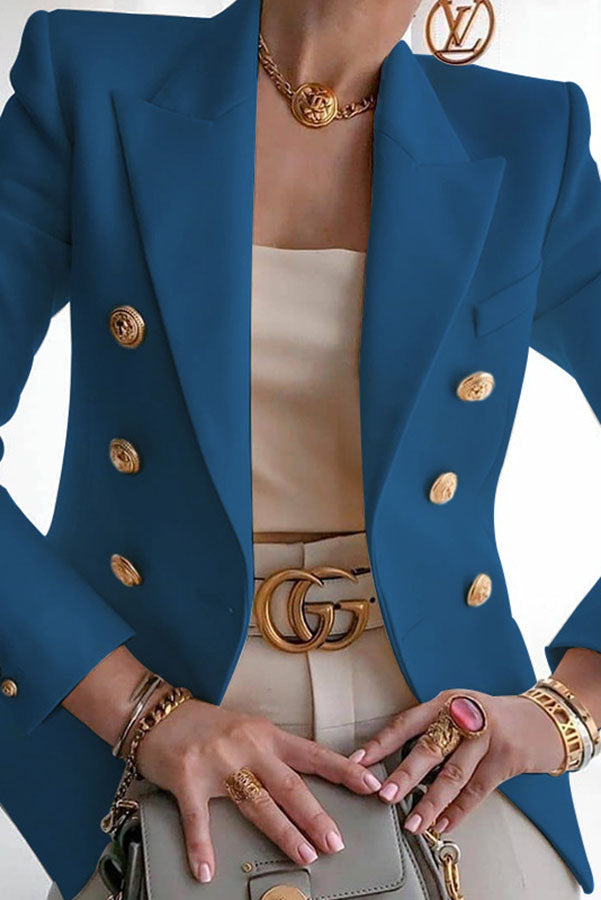 Wanya Blazer | Double-breasted Blazer with Gold Buttons