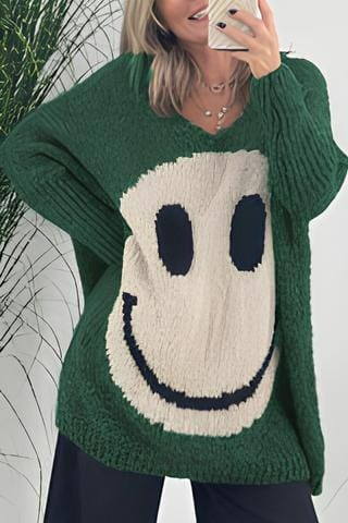 Smiley sweater for women