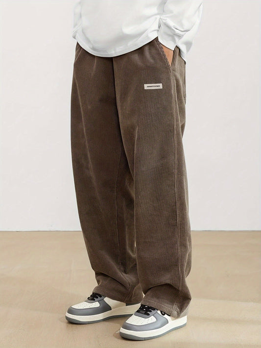 Men's corduroy pants with pockets - brui