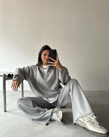 Jess-Mode | Gray Lounge Set For Women