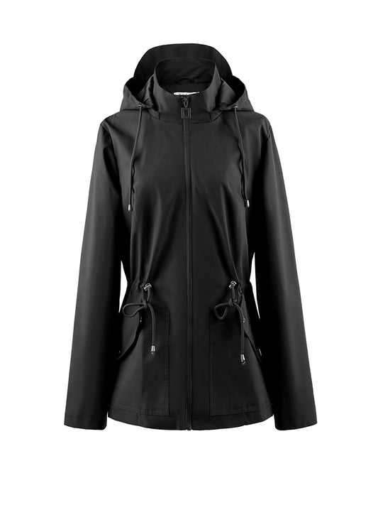 Floor | Waterproof fitted spring and fall hooded jacket