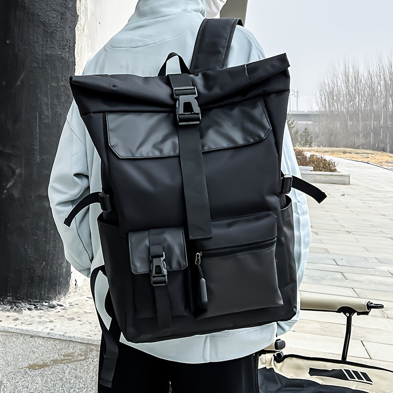 Liam | Trendy Waterproof Travel Bag Laptop Rolltop Backpack