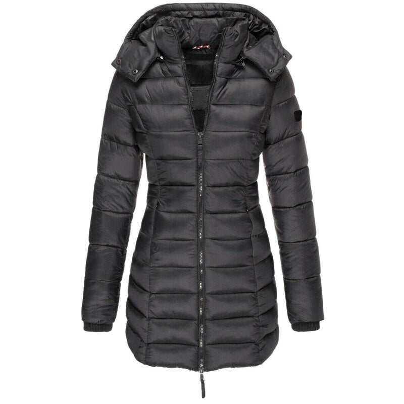 Stylish down jacket with hood and zipper: your choice for winter