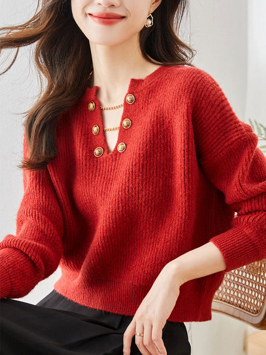 Winoldine Sweater | Women's Knitted Chain Sweater