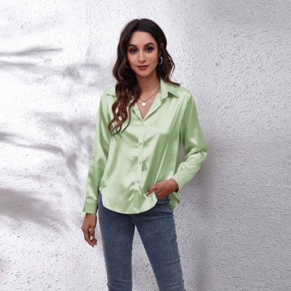 Eva | Summer satin women's blouse