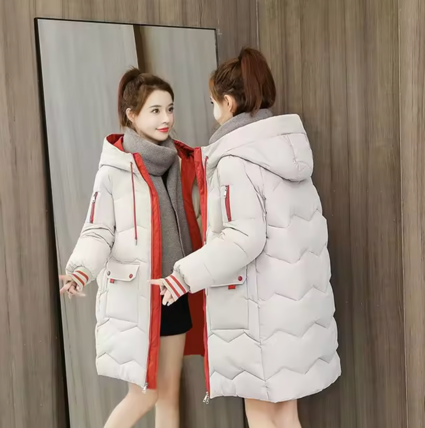 - Long parka cotton coat