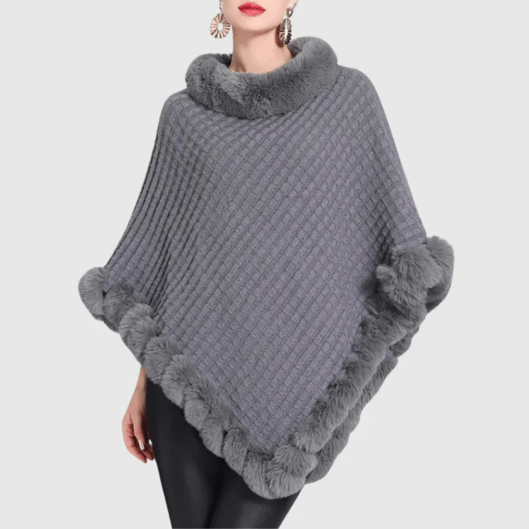 Ladies' turtleneck poncho