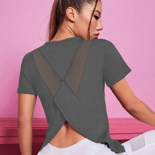 Short-sleeved fitness top