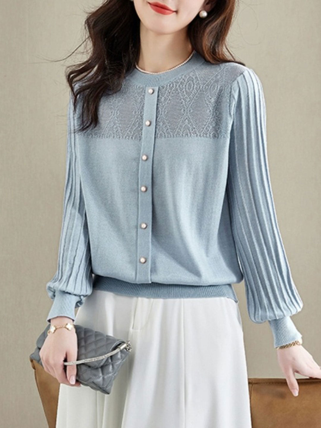 Ellisa Bloes | Long Sleeve Button Blouse