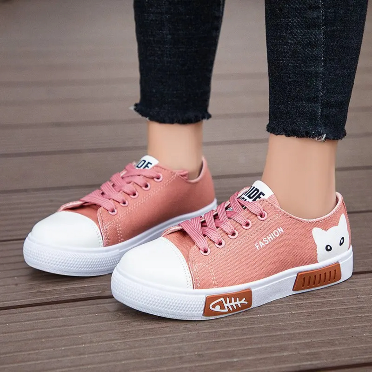 Wytseke Sneakers | Women's Casual Cat Design Canvas Shoes