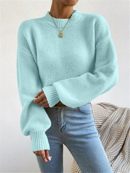 Women's elegant stand-up collar sweater