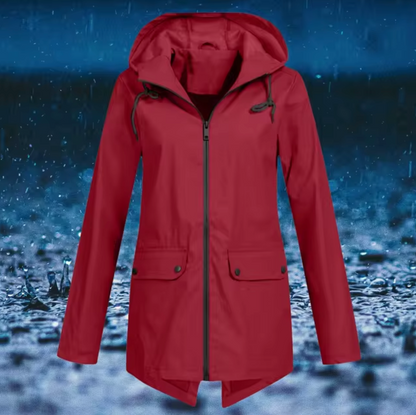 - Windproof raincoat with hood