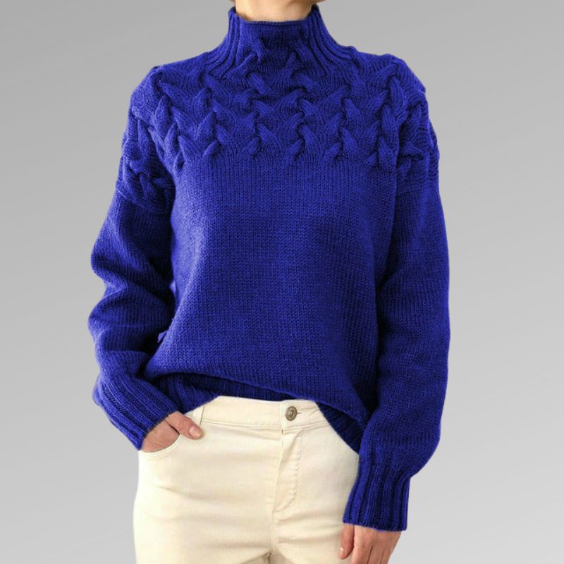 Fleuron | Ladies Pattern Turtleneck Sweater | Elegante