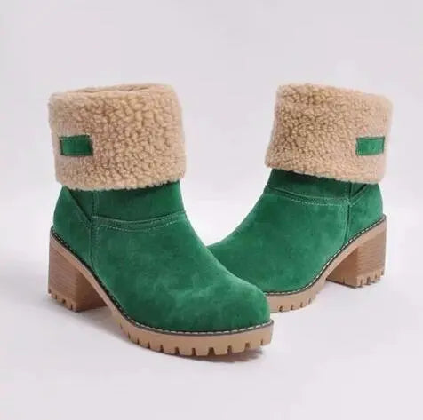 Women's winter boots with low heel and contemporary styling