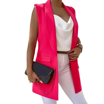 Blazer Vest - Trude - Sleeveless, Single Button Closure, Versatile Colors - Perfect for Spring and Fall