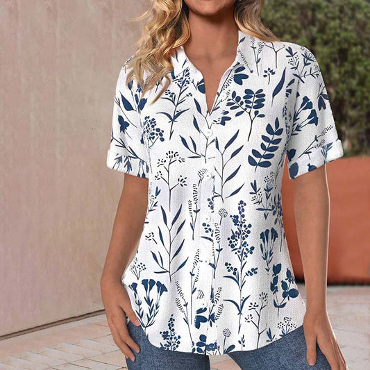 BETHANY | Casual Blouse With Leaf Print