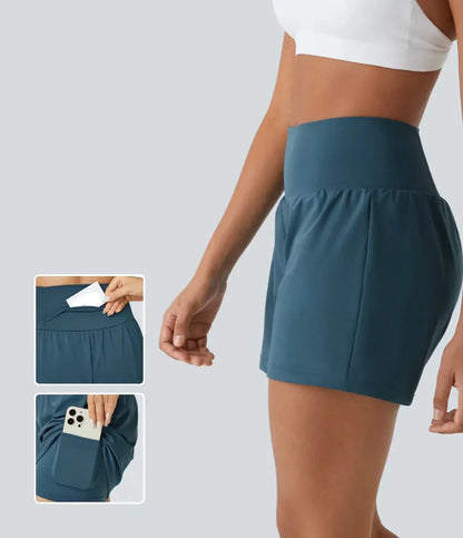 2 In 1 Yoga Shorts With High Waist