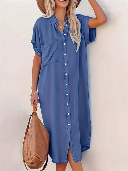 Jasmine | Stylish shirt dress with button closure and slits